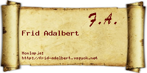 Frid Adalbert névjegykártya